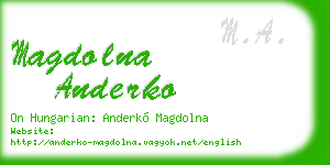 magdolna anderko business card